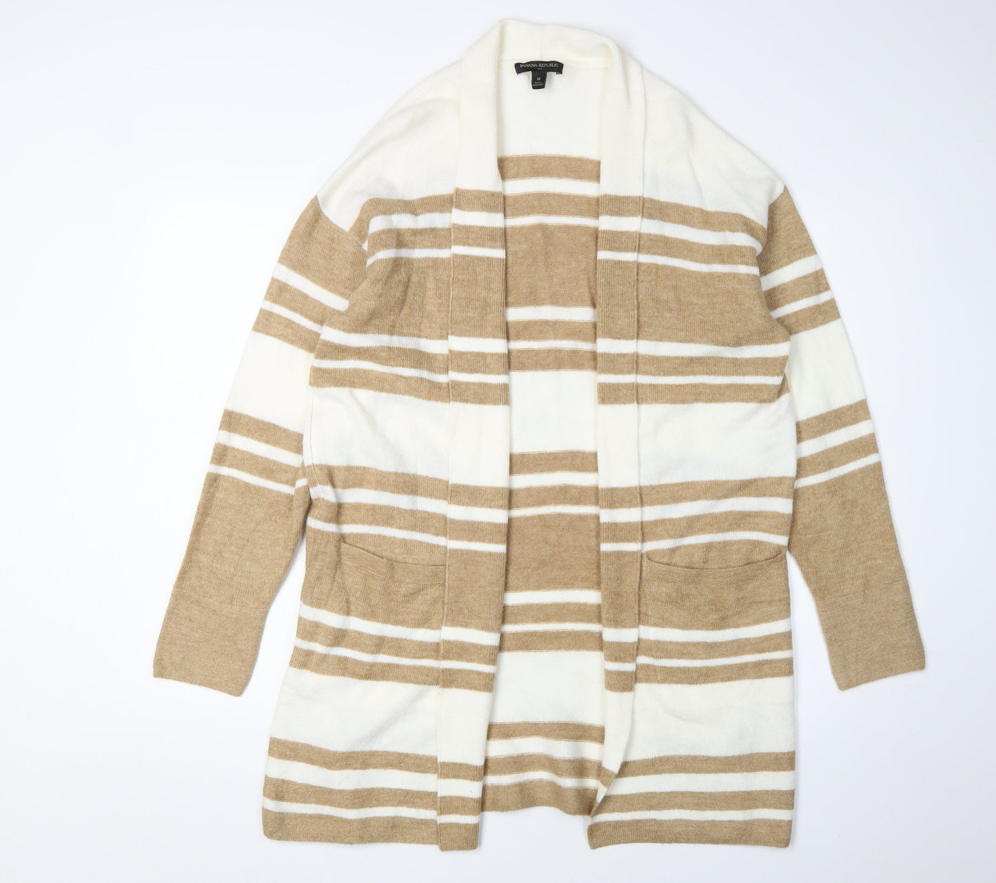 Banana Republic Women's Beige Striped Cardigan M