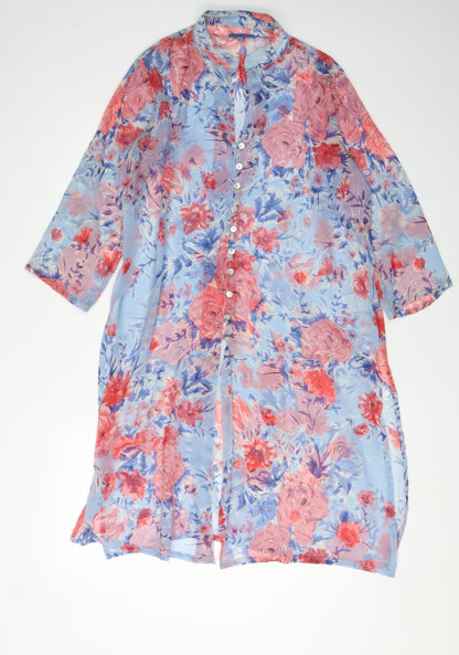 Joe Browns Women's Blue Floral Tunic Blouse Size 12