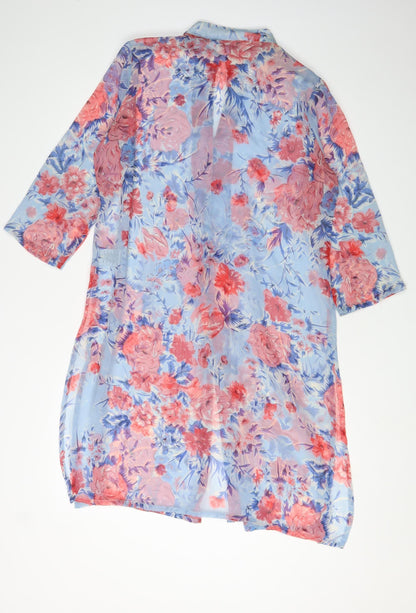 Joe Browns Women's Blue Floral Tunic Blouse Size 12