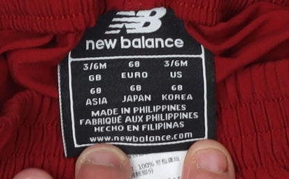 New Balance Unisex Baby Red Shorts 3-6 Months Polyester