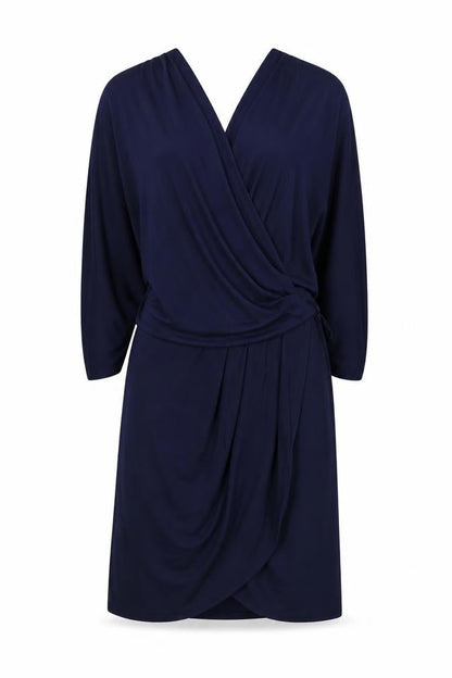 Whistles Women's Blue Wrap Dress Size 10