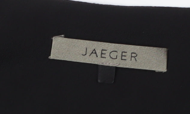 Jaeger Women's Black Floral Silk Wrap Dress, Size 12
