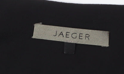 Jaeger Women's Black Floral Silk Wrap Dress, Size 12
