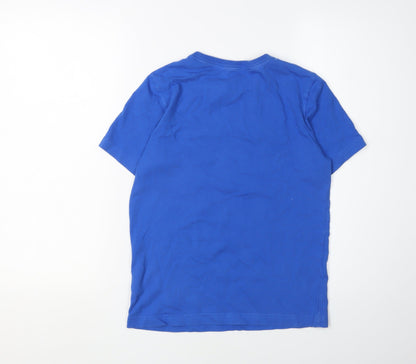 Adidas Boys Blue Graphic Print T-Shirt Size M