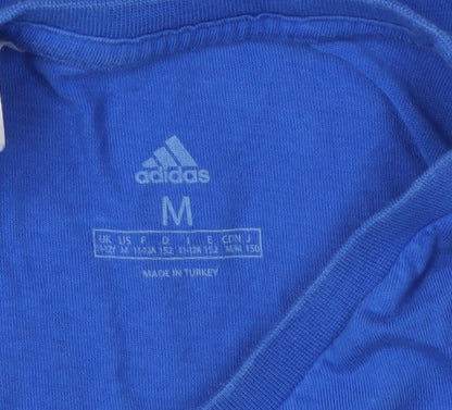 Adidas Boys Blue Graphic Print T-Shirt Size M
