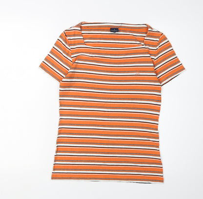 Womens UK Size 8 Daniel Hechter Orange Basic T-Shirt