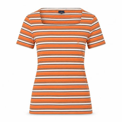 Womens UK Size 8 Daniel Hechter Orange Basic T-Shirt