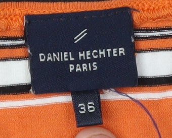 Womens UK Size 8 Daniel Hechter Orange Basic T-Shirt