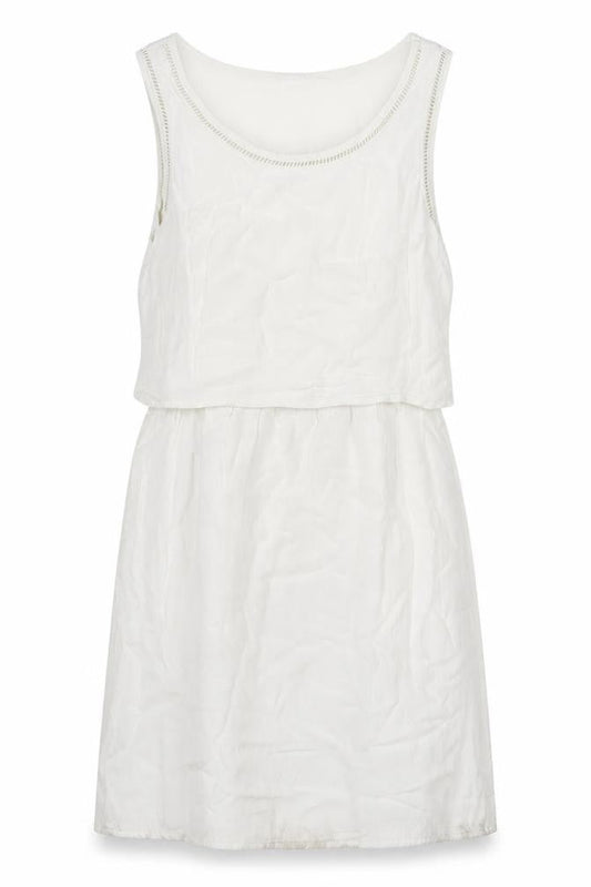 Front view of Jacqueline de Yong Women's Ivory Shift Dress, size 10