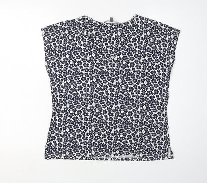 Laura Ashley Women's Black Floral Blouse, Size 12