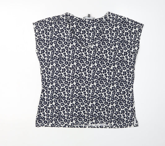 Laura Ashley Women's Black Floral Blouse, Size 12