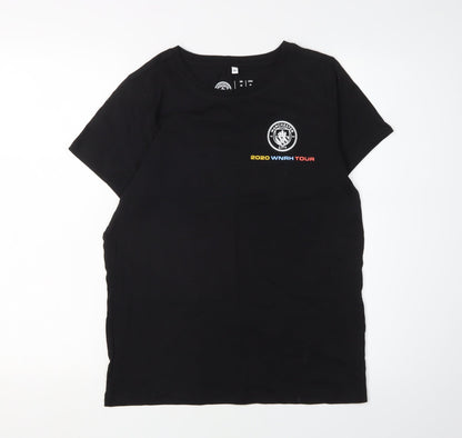 Manchester City Black T-Shirt, Unisex Adults Size 12