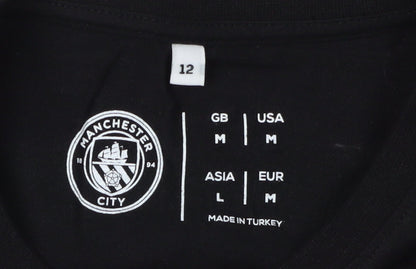 Manchester City Black T-Shirt, Unisex Adults Size 12