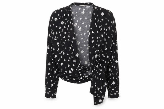 Whistles Women's Black Floral Blouse Size 4