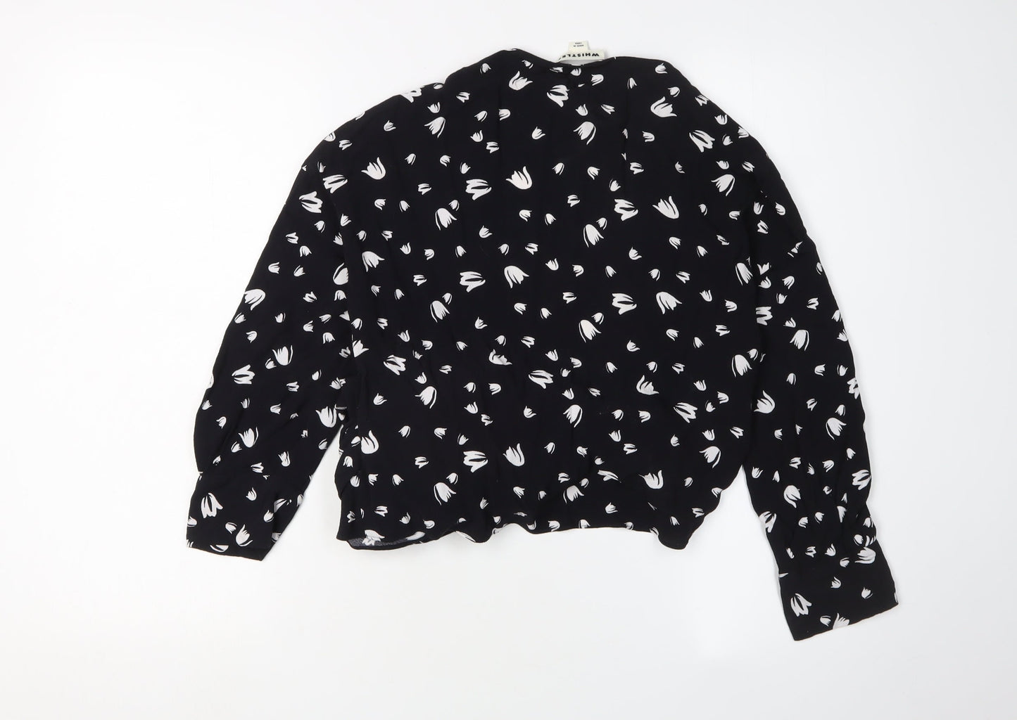 Whistles Women's Black Floral Blouse Size 4