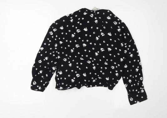 Whistles Women's Black Floral Blouse Size 4