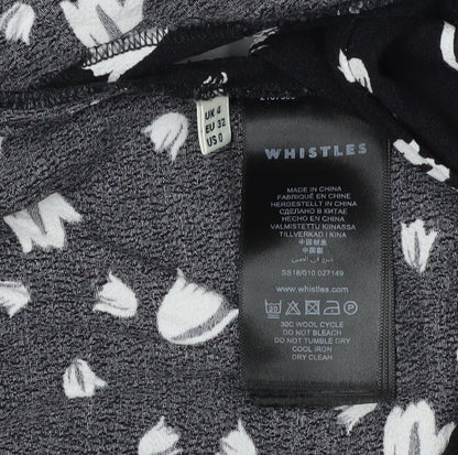 Whistles Women's Black Floral Blouse Size 4