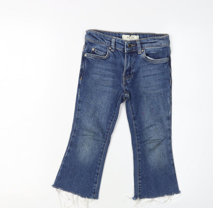 Reiss Girls Blue Flared Jeans 4 Years, Cotton Blend, Casual