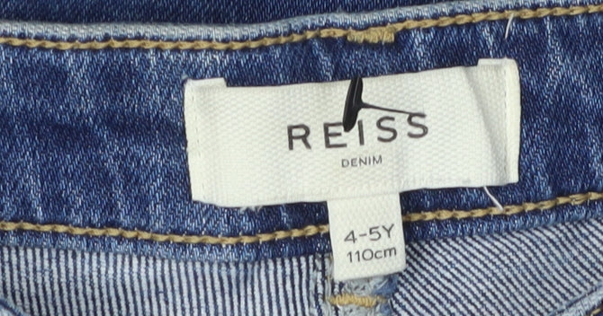 Reiss Girls Blue Flared Jeans 4 Years, Cotton Blend, Casual