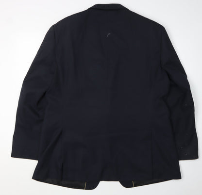 Mens UK Size 46 Dehavilland Regular Blue Suit Jacket