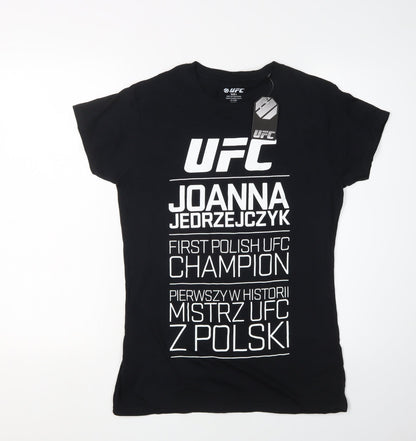 Womens UK Size L UFC Black Basic T-Shirt