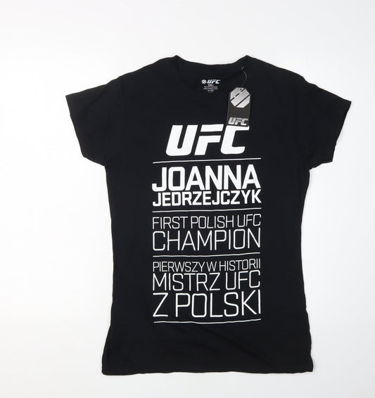 Womens UK Size L UFC Black Basic T-Shirt