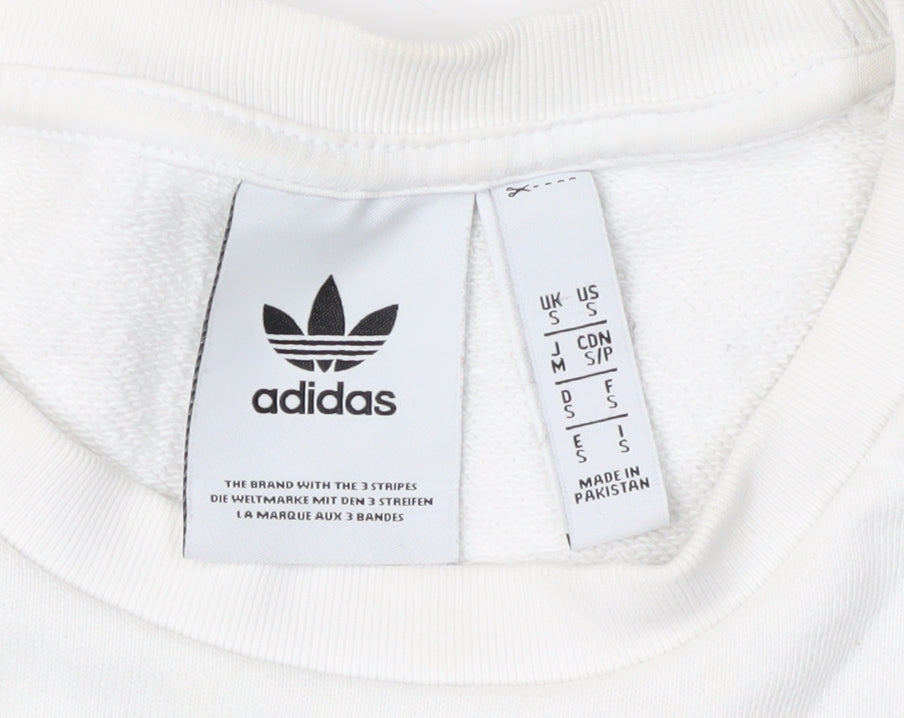 Adidas Unisex White Pullover Sweatshirt S Casual