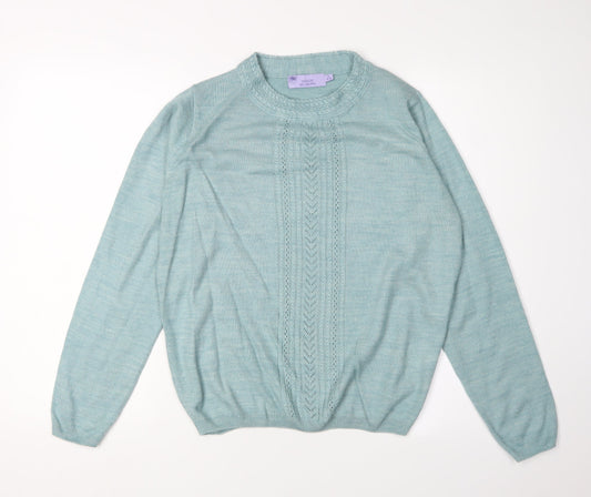 Honor Millburn Women's Blue Cable-Knit Pullover Jumper