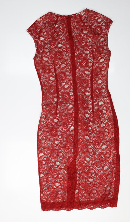 Jaeger Red Women's Sheath Dress, Size 10, Cocktail Elegance