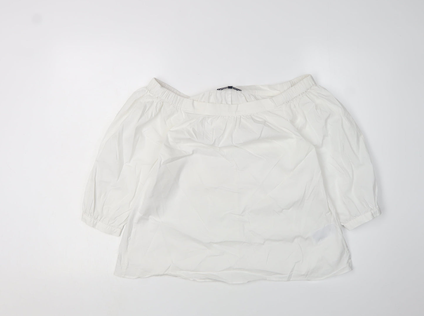 Womens UK Size 4 Tommy Hilfiger White Cropped Blouse