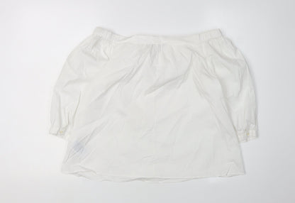 Womens UK Size 4 Tommy Hilfiger White Cropped Blouse