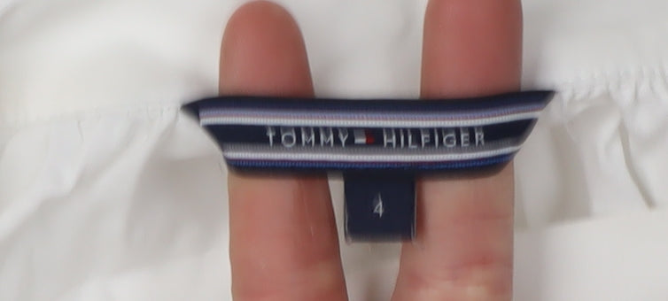 Womens UK Size 4 Tommy Hilfiger White Cropped Blouse