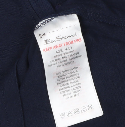 Ben Sherman Boys Blue T-Shirt 4-5 Years Crew Neck Casual