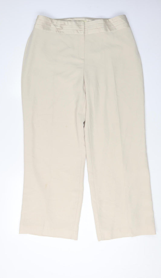 Womens UK Size 12 Viyella  Dress Pants Beige Trousers