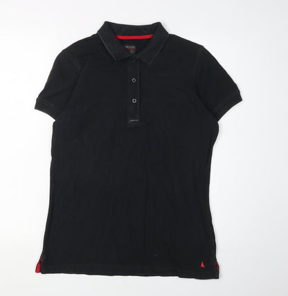 Musto Women's Black Polo Shirt Size 12 Cotton Casual