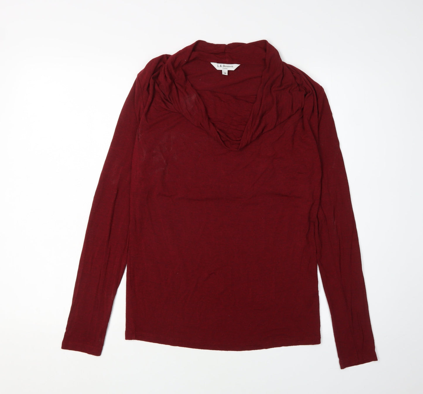 L.K. Bennett Women's Red Medium Cowl Neck Jumper