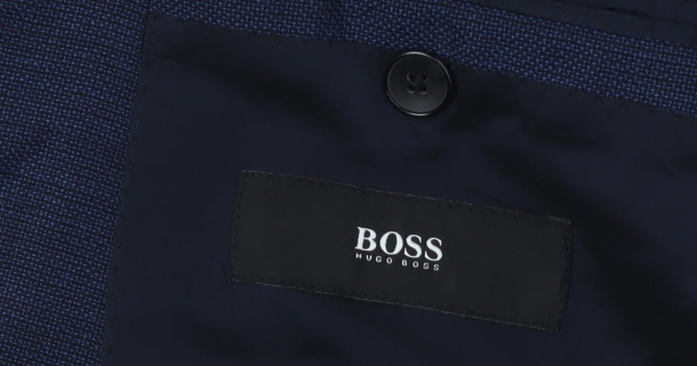 Mens UK Size 38 HUGO BOSS Regular Blue Suit Jacket