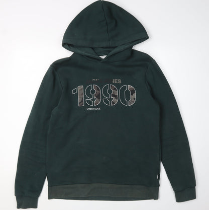 Mens UK Size M JACK & JONES Green Pullover Hoodie