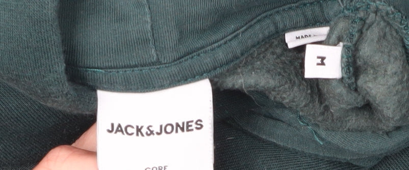 Mens UK Size M JACK & JONES Green Pullover Hoodie