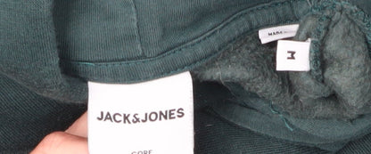 Mens UK Size M JACK & JONES Green Pullover Hoodie