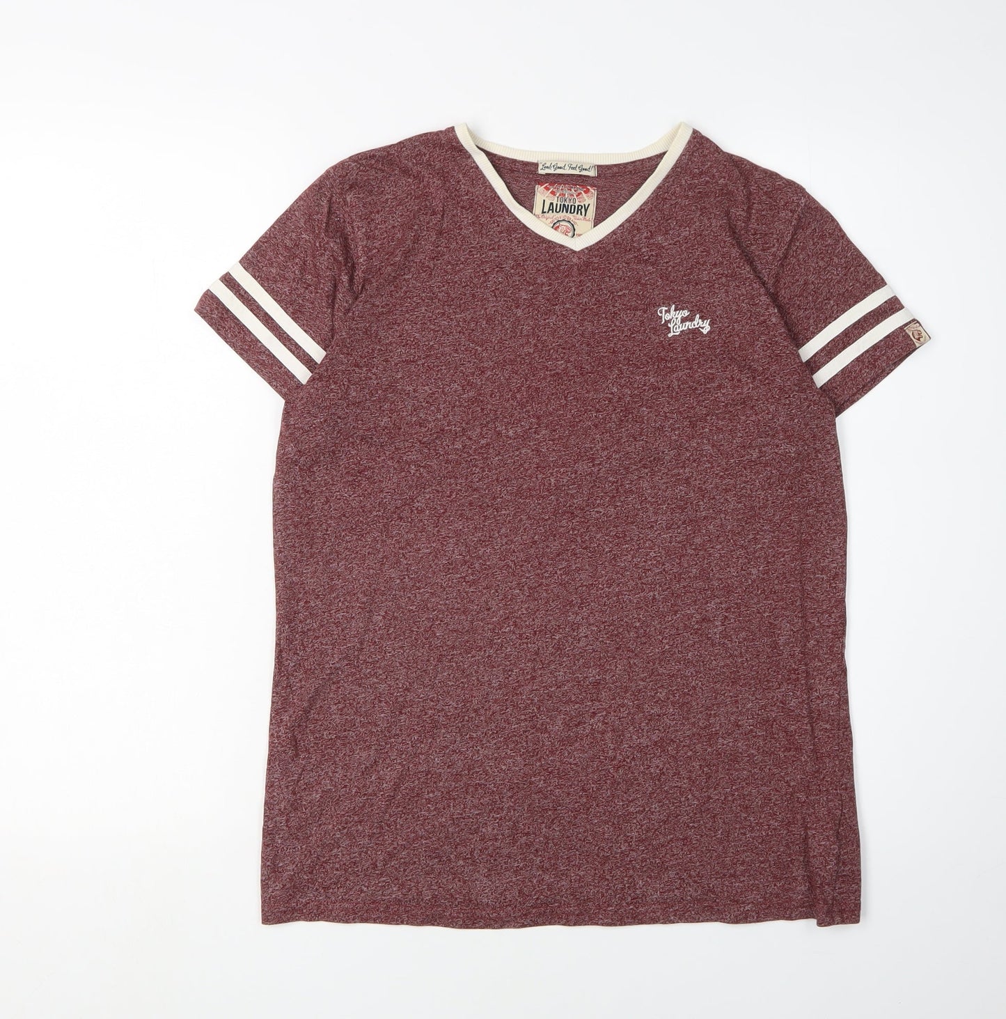 Tokyo Laundry Boys Red T-Shirt, V-Neck Short Sleeve, Size 13