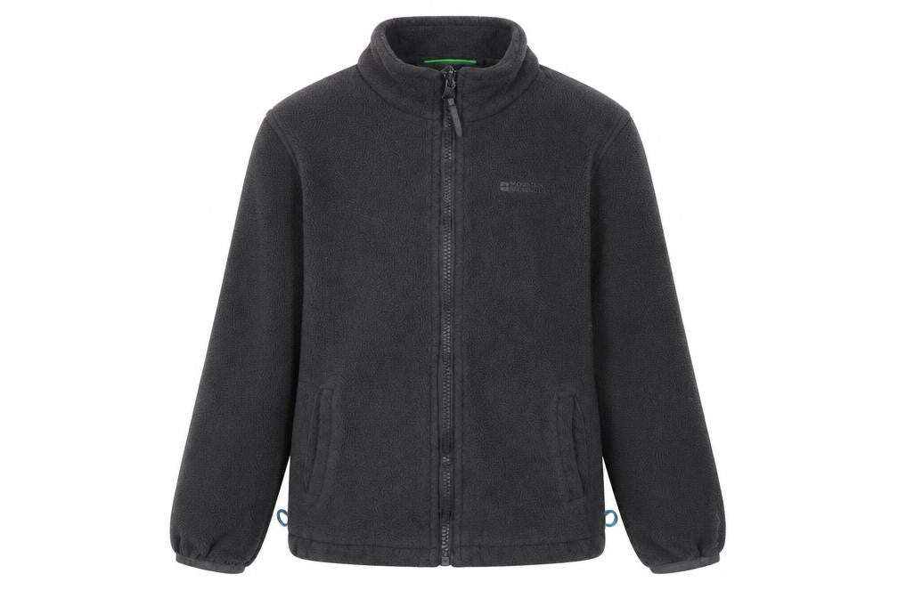 Front view of Mountain Warehouse boys’ black 3-in-1 fleece jacket 7 years