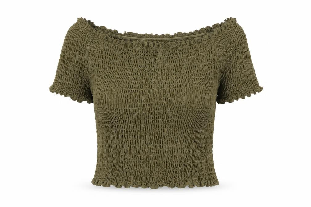 Womens UK Size 8 Marks and Spencer Green Cropped T-Shirt