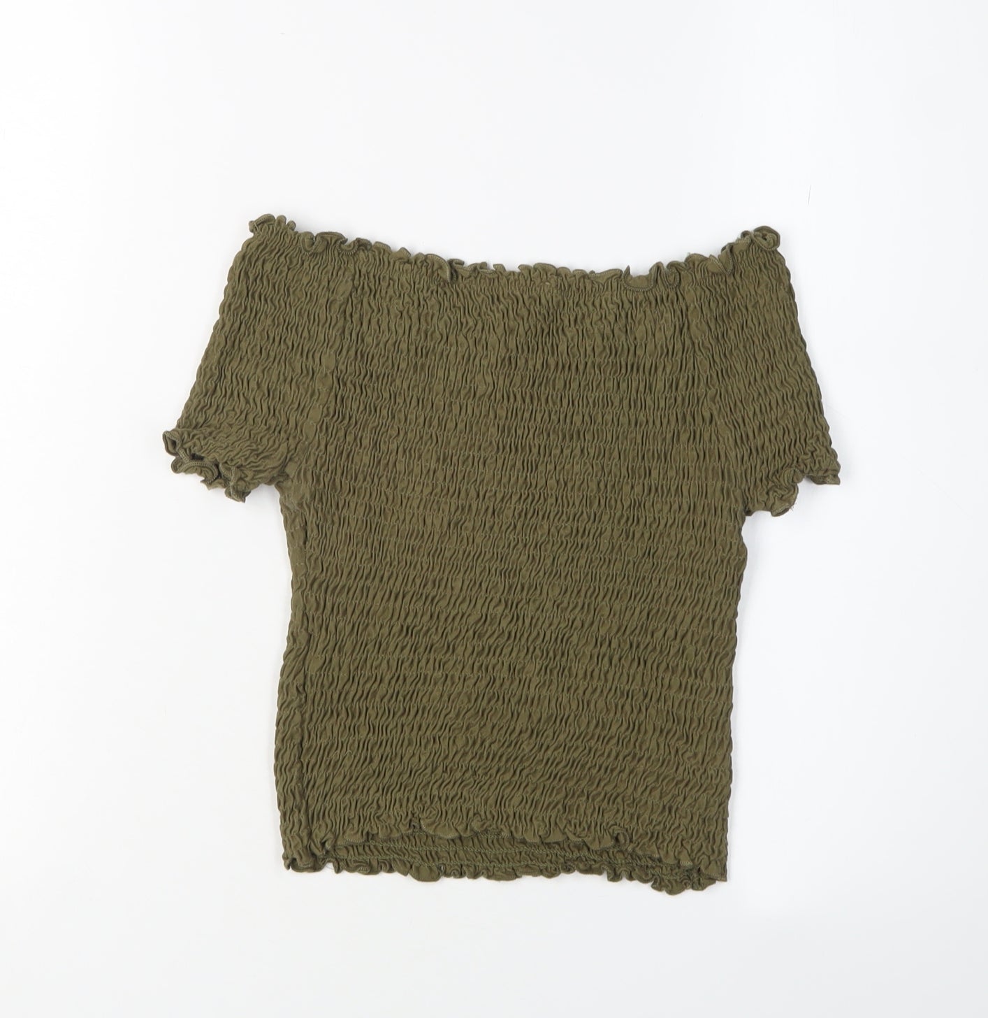 Womens UK Size 8 Marks and Spencer Green Cropped T-Shirt