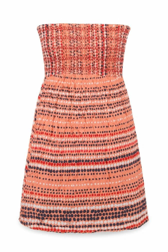 Markamy Women's Orange Strapless Dress S Beach
