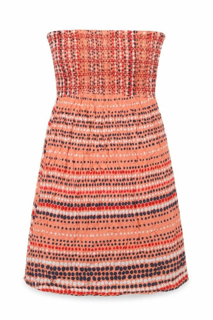 Markamy Women's Orange Strapless Dress S Beach