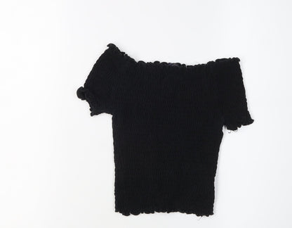 Womens UK Size 6 Marks and Spencer Black Basic T-Shirt