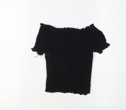 Womens UK Size 6 Marks and Spencer Black Basic T-Shirt