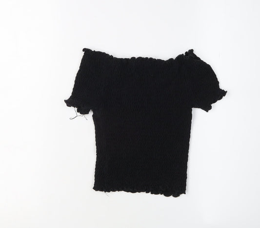 Womens UK Size 6 Marks and Spencer Black Basic T-Shirt