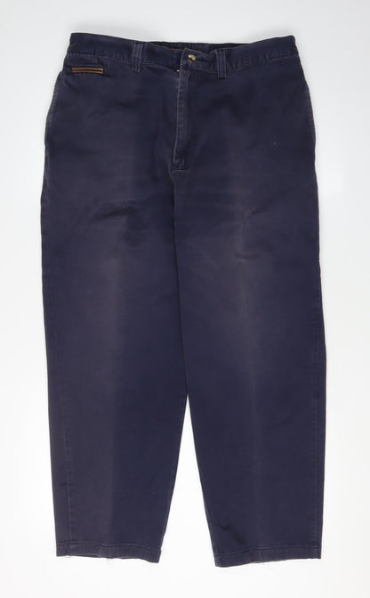 Timberland Men's Blue Trousers, Size 36, Cotton